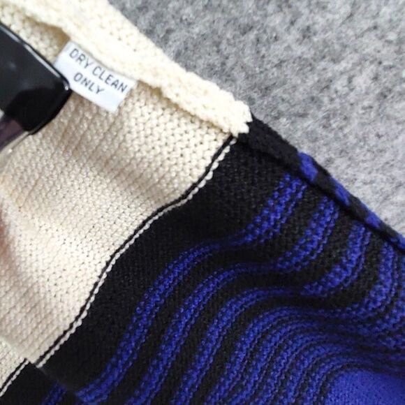 VTG St John by Marie Gray Dress Sz S Santana Knit Wide Stripe Short Sleeve Class - Picture 10 of 11